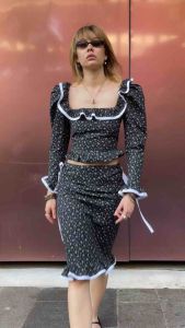 rosism - Janet Rose Midi Skirt กระโปรงปลายระบาย