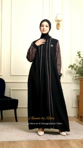 gamis modern ayuna dress gamis motif terbaru Amore by Ruby simple elegant kekinian