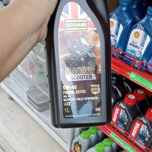 DUCKHAMSน้ำมันเครื่องรถจักรยานยนต์ 4 จังหวะ ออโตเมติก สังเคราะห์แท้ 100%ผสมสาร ESTER สูตร 5W40 5W50  ขนาด 1ลิตร