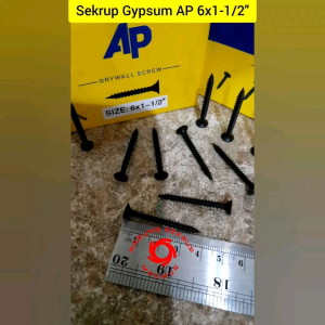 (1 Box) Sekrup Gypsum 6x1-1/2 / Skrup Gypsum 4CM