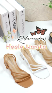 #Raiss-Collection Fed.03 Peromo Hak Tumit Rendah 5cm Wanita dengan Aksen Rantai dan Tumit Square Toe