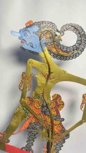 Wayang Kulit Alusan Mini Antasena/Ontoseno Gapit Sungu Ukuran 30cm