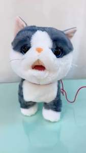 Kids Electric Walking Talking Cat Plush Toy – Simulation Kitty with Meow Sound & Tongue Out