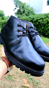 ส่งฟรี 10US 28cm 44eu รองเท้า Havana Joe Chukka Ankle Boots Black Leather 0201-C Spain Distressed Pre-owned Authentic