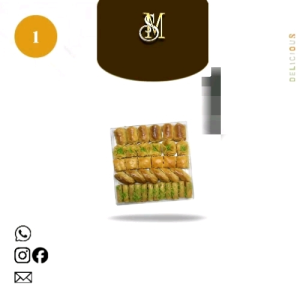 Mixed Baklava Assortment Box – Premium Selection of All Shapes & Flavors Kotak Baklava Campuran – Pilihan Premium Pelbagai Bentuk & Rasa