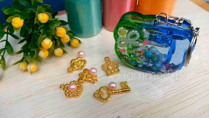 Gantungan Kunci Shaker Double Layer Kombinasi Warna Hijau Biru