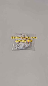 64pcs Sticker Yellow Cat Kucing Orange Stiker PVC Laptop Koper HP Anti Air