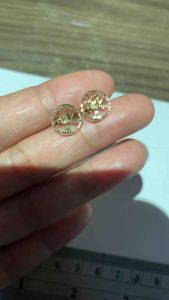 PAWNABLE 18K Saudi Gold Money Tree Dia Cut Earrings(Lightweight)✨