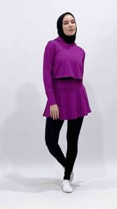 Crop Hodie Lengan Panjang Senam Olahraga Zumba