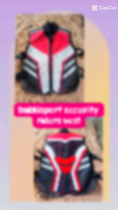 Dakki sport security riders vest black with pink and silver reflective stripes