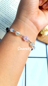 SC Gelang Manik Manik Kristal Rantai Aesthetic Y2K Liontin Love Mini Variasi | Gelang Wanita Aksesoris Fashion Gaya Korea | Bracelet Beads Gaya Vintage Korea Abstrak Mode | Gelang Kpop Retro Y2k | Bracelet Beads | Trend Gelang Charm Vintage Bracelet Beads