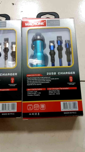 CAR CHARGER USB 3 IN 1 MACRONE / CHARGER MOBIL 34A