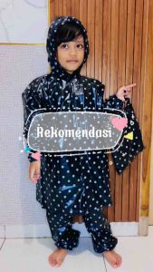 Jas hujan anak perempuan dan laki laki usia 4-9 tahun motif polkadot