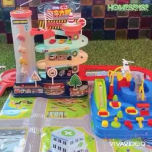 4 Levels Parking Lot Toy with Car Children Garage Track Lift Elevator Light Effect Kids Gift Car Park Adventure Dinosaur Spaceship| Mainan Kereta