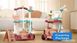 Children Cleaning Toy Set Pretend Play Housekeeping Vacuum Cleaner Broom Girl Boy Kids Gift | Mainan Pembersihan Kanak