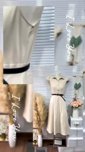 Đầm sơmi xòe kèm nịt sang chảnh (kèm ảnh chụp thật)