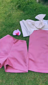 Sét áo tay bồng nơ vai + quần short xinh đẹp (ảnh mẫu shop chụp thật)