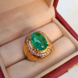 Cincin Batu Zamrud Russia Super Mewah