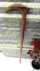 Tongkat Jalan Kayu Kelor Jawa Motif Pipih S05