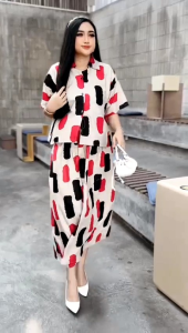 BAJU SETELAN ROK TIE DIE TERBARU ONE SET KEMEJA ROK PELANGI NAURA