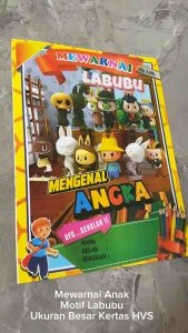 Buku Mewarnai LABUBU Kertas HVS Ukuran Besar 12 Halaman