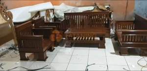 (WAJIB BACA DESKRIPSI) KURSI TAMU MINIMALIS JARIJARI KAYU JATI FINISHING SOFA MEJA KOPI DEKORASI RUANG INTERIOR TATANING FIRNITURES JEPARA