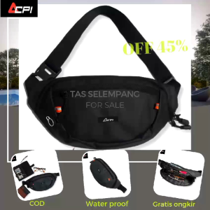 Tas Selempang Waistbag waterproof Oval bahu pria tas pinggang