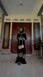 Gamis Hitam Premium Bordir Komputer Terbaru