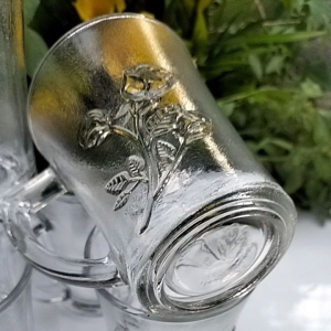 GELAS KOPI 6PCS/CANGKIR MOTIF BUNGA MAWAR/GELAS BAHAN KACA BERKUALITAS