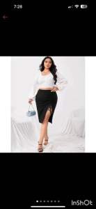 Plus Size Midi Ruched Skirt Plus Size Casual Skirt - RMIDI PS