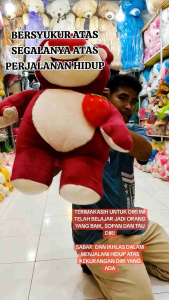 Boneka Lotso Strawberry Jumbo Kwalitas Miniso Lembut Label SNI