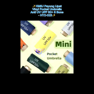 XMSJ Payung Lipat Vinyl Pocket Umbrella Anti UV UPF 50+ 6 Bone - HYZ-023