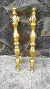 Gagang Pintu Rumah Kuningan Kunci Motif Bintang Kotak Gold 53 cm 2 Pcs
