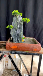 Hòn Non Bộ Trang Trí Bể Cá - Non Bộ Mini - Núi Đá Hồ Cá Có Thác Nước Tạo Oxy