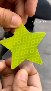 bộ 10 miếng dán 5 sao trang trí phản quang cảnh báo an toàn cho oto xe tải xe máy xe điện xe đạpphụ tùng phụ kiện xe