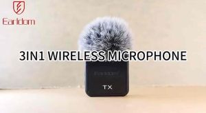 Earldom ET-MC13 3-in-1 Wireless Microphone | Type-C iP Phone 3.5mm Receiver | Clip-on Mic for Live Streaming & Vlog