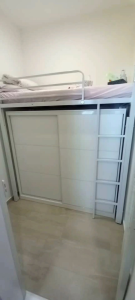 Loft bed with sliding door wardrobe customize for helper room /bomb shelter/utility room/store room/helper room