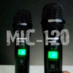 Sherman MIC-120 ไมโครโฟนไร้สาย ไมค์ลอยคู่ สำหรับพูดหรือร้องเพลง เสียงดี