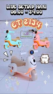 MOTOR MAINAN ANAK TERBARU ET 2134 RIDEON ADA MUSIK DAN LAMPU