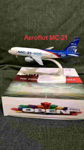Aeroflot MC-21 Russian Airlines Diecast Model Aircraft Decoration Airplane with Landing Gears and Display Stand 8 Inches