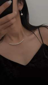 สร้อยคอมุกแท้ chokerเงินแท้ pearls smile necklace