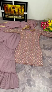 Beautiful Work Sharara Suit (Pre-order : 2/3 Delivery) SF050723