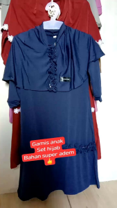 gamis anak set hijab//gamis anak murah//gamis anak adem