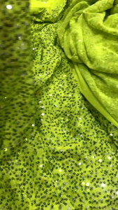 vải kim sa lưới thun màu xanh cốm _( khổ 1m6) co dãn 4 chiều may đầm váy dạ hội vv