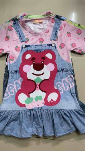 (23-43kg) đầm váy bé gái - thun lạnh 3D giả jeans đẹp mịn mát bền màu form xòe rộng thoải mái  701