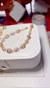 Gelang Mutiara Lombok Oval Mix Kristal Oval