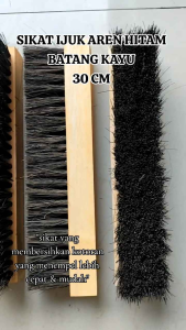 sikat ijuk aren dengan watang kayu ukuran 30 cm tanpa gagang