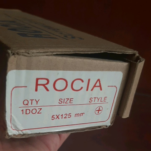 Rocia Obeng Kembang 5 inchi - 125mm Ujung Magnet - Obeng Plus Gagang Transparan - Obeng Bunga