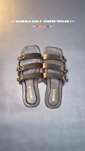 Sandal wanita platform KEKINIAN sandal selop Gesper 03 Flat super ringan Elegan