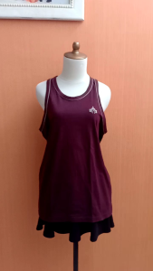 atasan kaos pria coklat D&S cowok M L blouse kutung olah raga santai